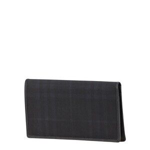 Burberry long leather wallet check black Blue sweat Navy